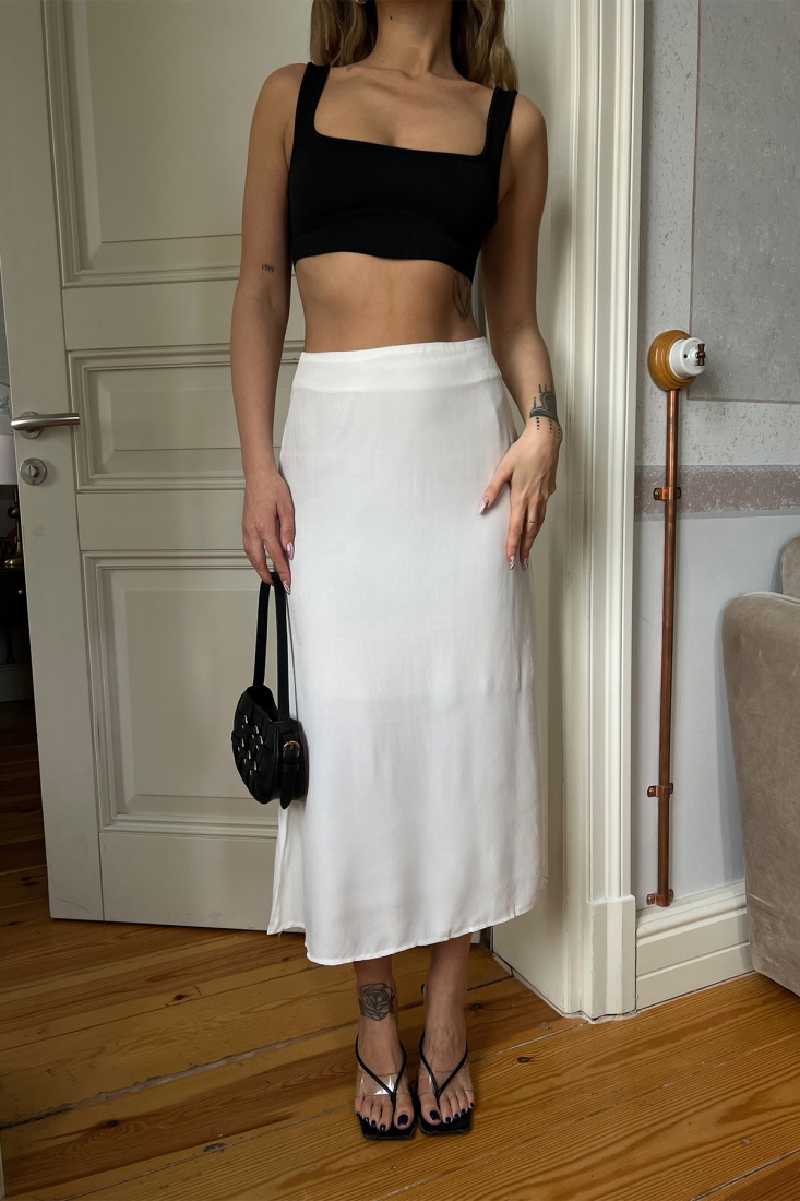 White Basic Maxi Skirt ATE1812 - EYYO ATELIER