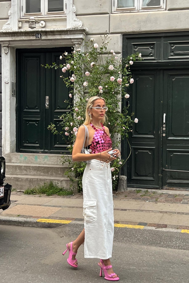 White Cargo Pocket Long Skirt ATE1940 - EYYO ATELIER