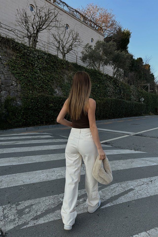 White Cargo Pocket Pants ATE4334 - 4