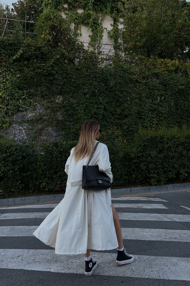 White Front Buttoned Trenchcoat ATE1983 - 4