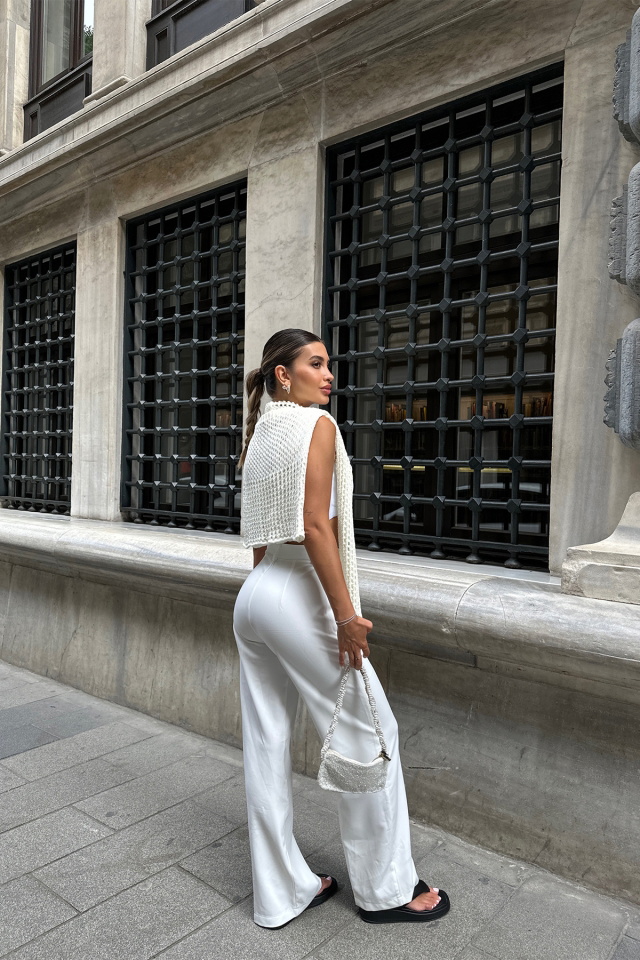 White High Waist Pants ATE7108 - 5