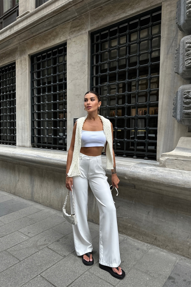 White High Waist Pants ATE7108 - 4
