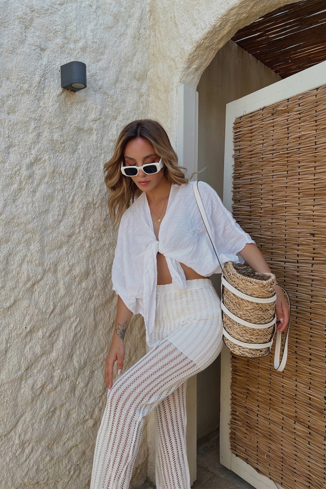 White Knitting Pants AATE1773 - 3