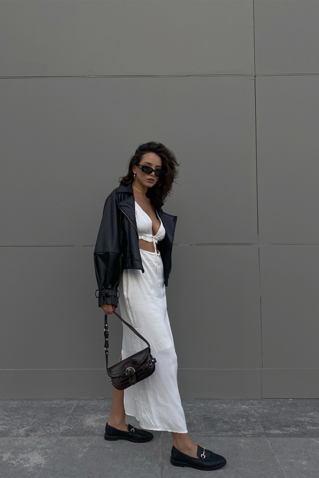 White Laced Long Dress ATE2360 - 3