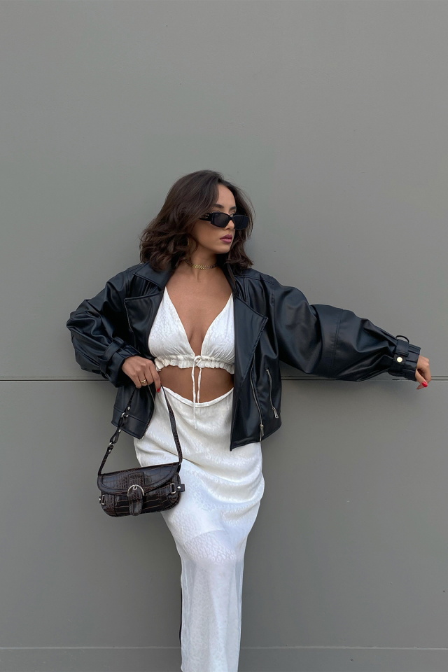 White Laced Long Dress ATE2360 - 5