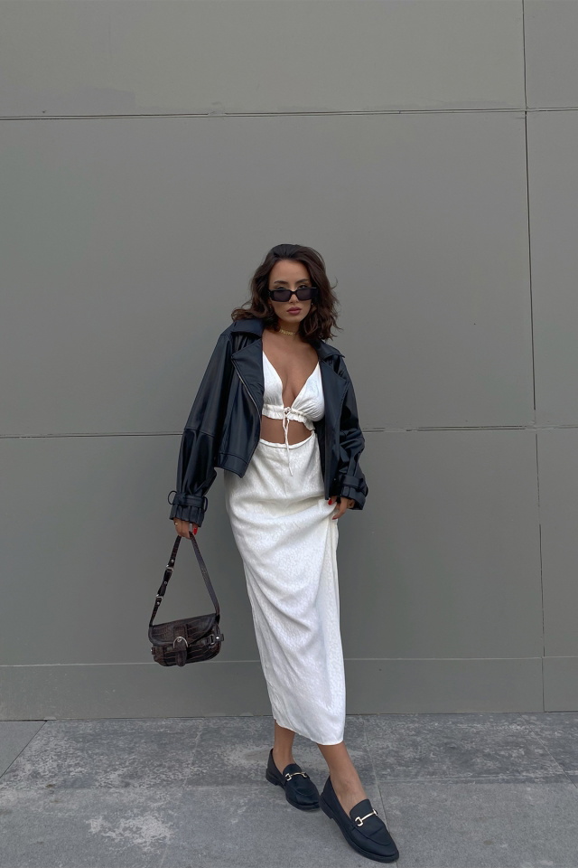 White Laced Long Dress ATE2360 - 6