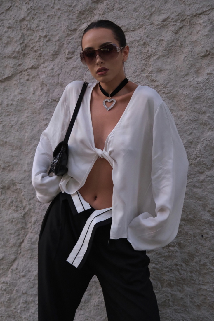 White Laced Shirt ATE2361 - EYYO