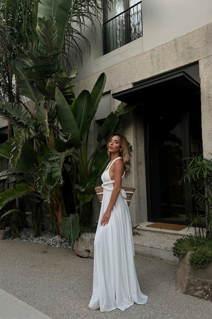 White Long Dress ATE1753 - EYYO ATELIER