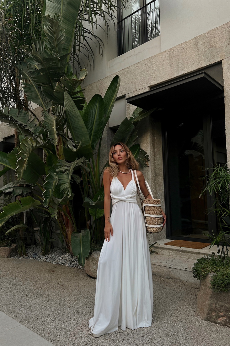 White Long Dress ATE1753 - EYYO ATELIER