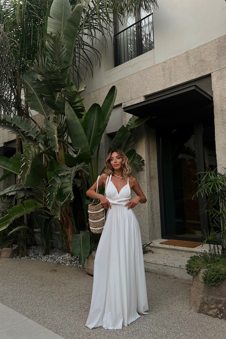 White Long Dress ATE1753 - EYYO ATELIER