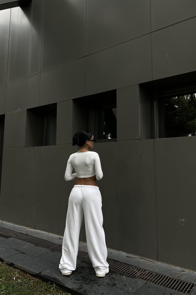 White Low-Waist Sweatpants ATE2002 - 7
