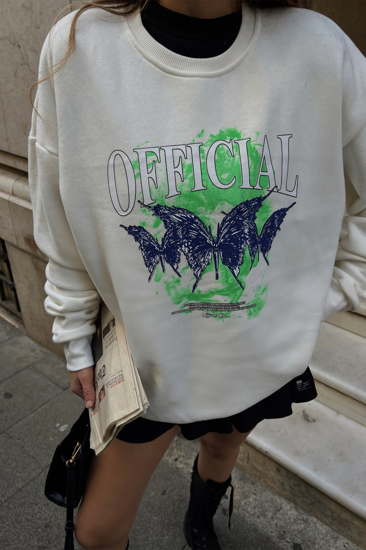 White Official Printed Sweat ATE2282 - EYYO