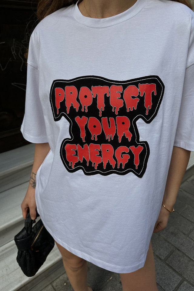 White Printed Oversize Tshirt ATE6543 - 2