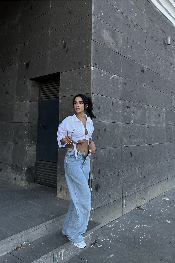 White Shirt Collar Crop Top ATE1996 - DEPPOT