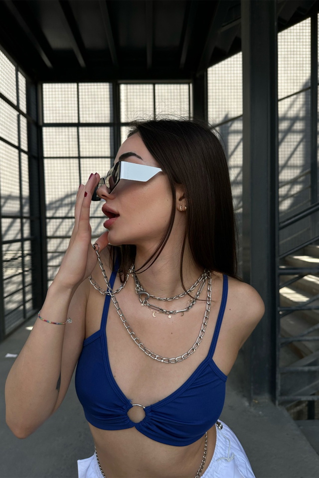 White Thick Frame Sunglasses ATEL2025 - 2