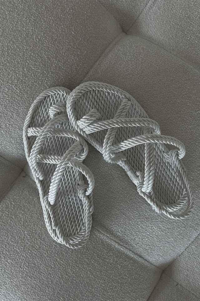 White Wicker Sandals ATEL35 - 4