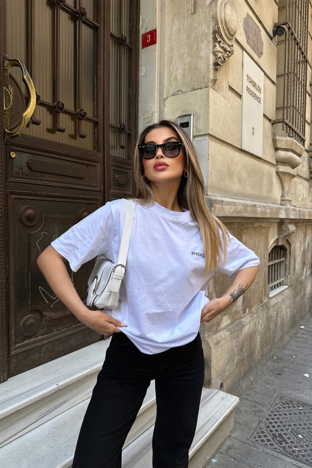 White Written Tshirt ATE5290 - 3