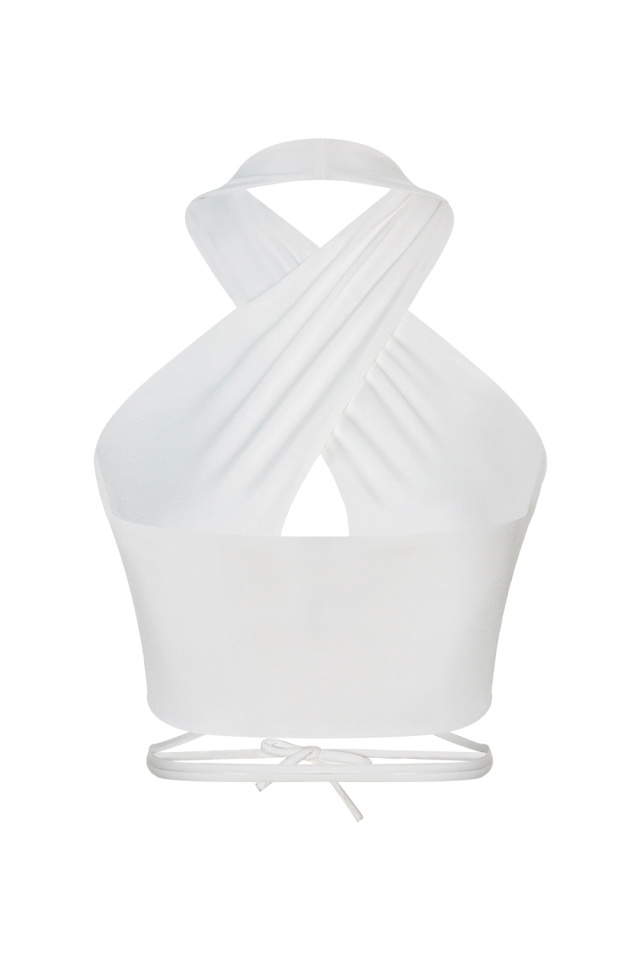 White Lina Crop Top EY823 - 4