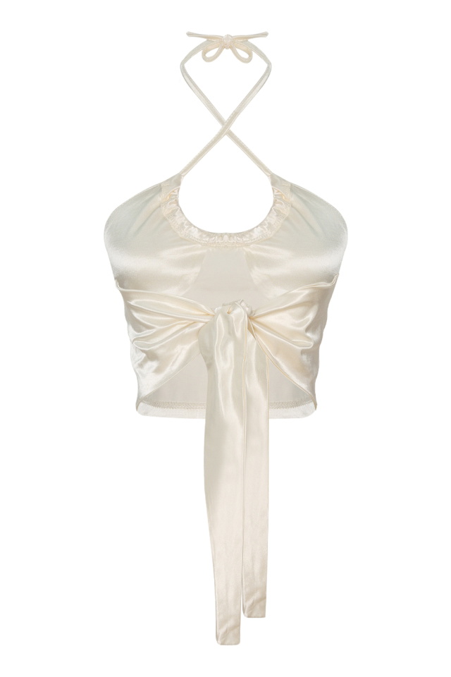 White Nicia Crop Top EY442 - 4