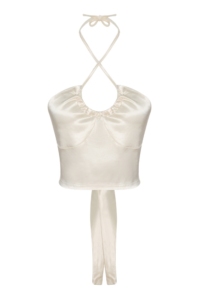 White Nicia Crop Top EY442 - 2