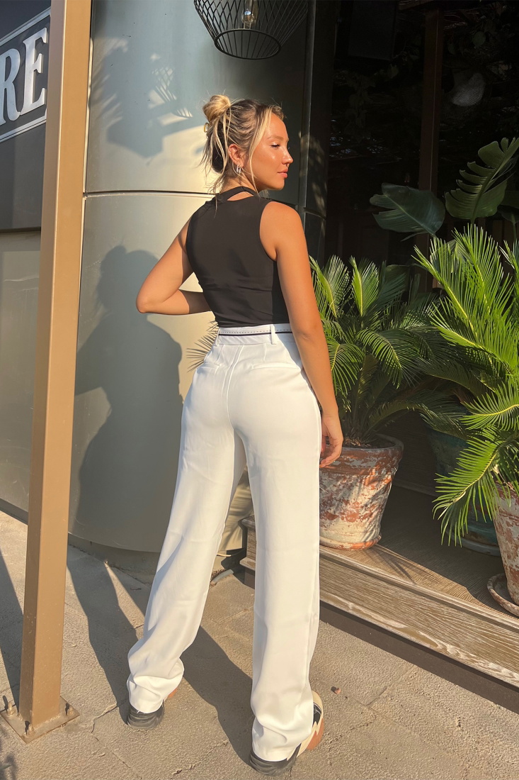White Palazzo Pants ATE1722 - NEW MİSSİON
