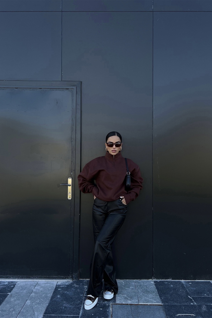 Yarım Fermuarlı Basic Sweat ATE2184 - EYYO