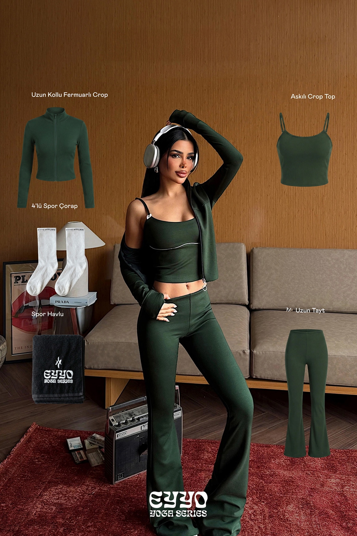 Yeşil 5'lı Yoga Set - 6