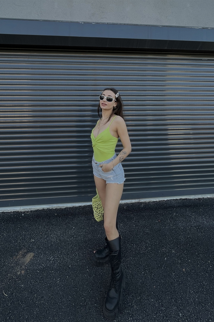 Yeşil Askılı Bodysuit ATE4923 - EYYO