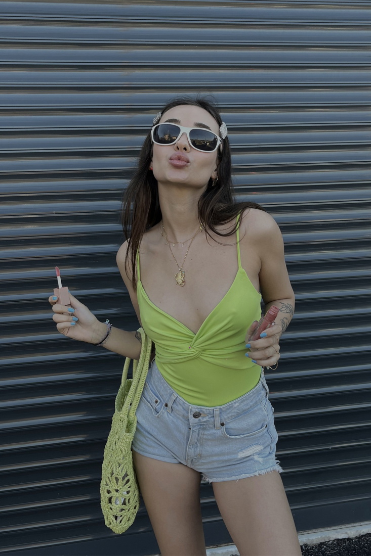 Yeşil Askılı Bodysuit ATE4923 - EYYO