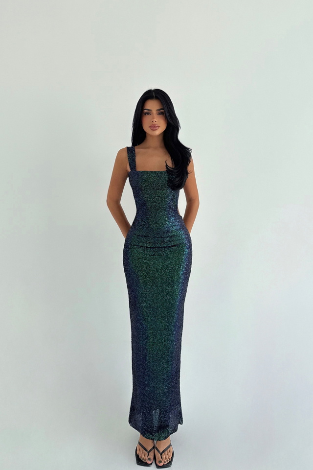 Yeşil Freja Payetli Elbise ATE-3630 
