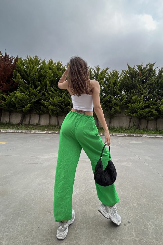 Yeşil Bağlamalı Pantolon ATE6693 - 5