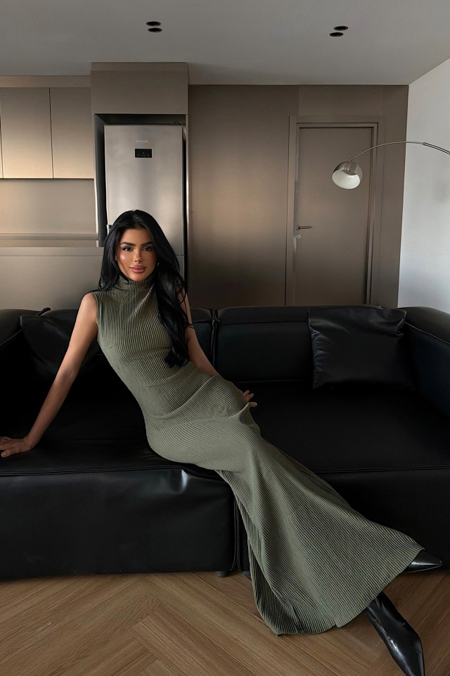 Yeşil Jila Uzun Elbise ATE-1870 - 3