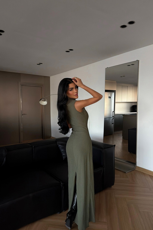 Yeşil Jila Uzun Elbise ATE-1870 - 4