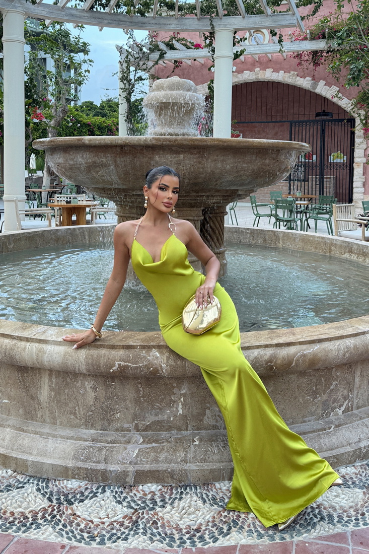 Yeşil Sofia Elbise ATE-1129 - EYYO