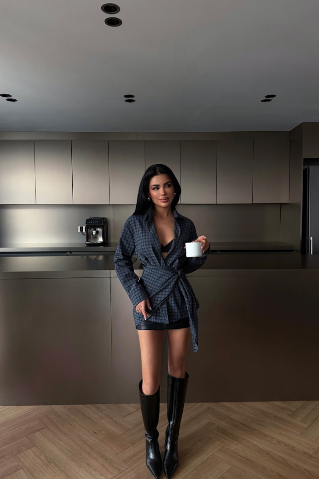 Yeşil Çizgili Ekose Gömlek ATE-4946 - 3