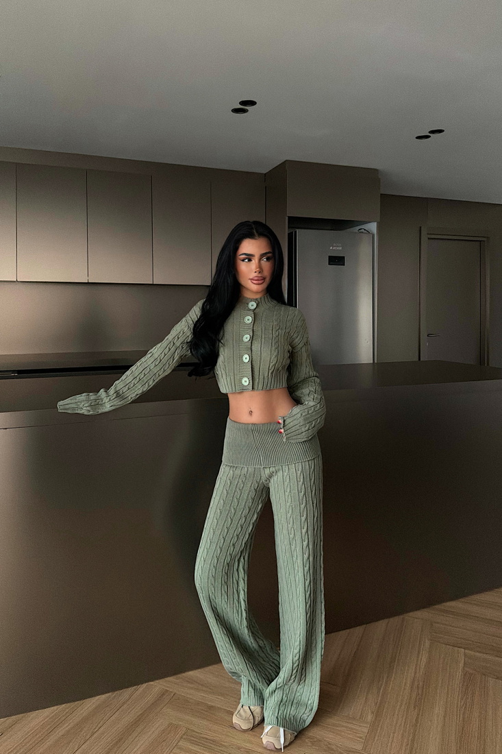 Yeşil Isobel Triko Takım ATE-4498 - EYYO