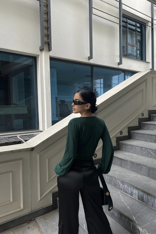 Yeşil Halka Detay Crop Top ATE3681 - 4