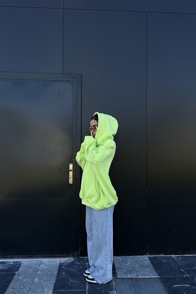 Yeşil Kapşonlu Sweat ATE2185 - 3