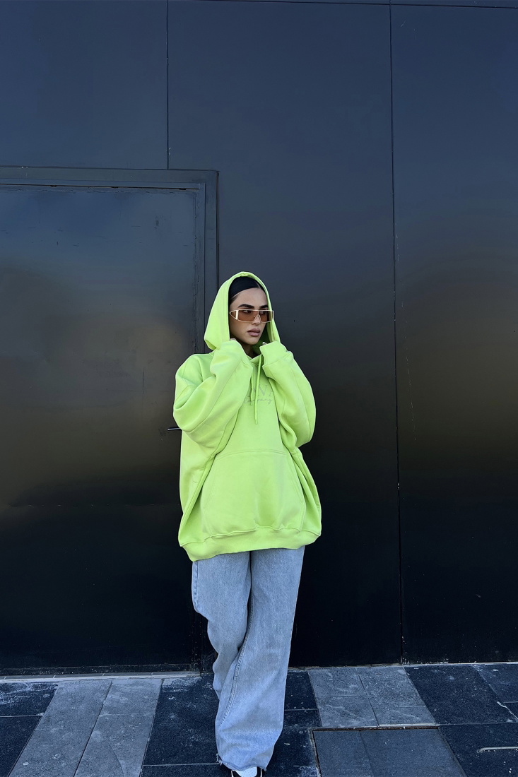 Yeşil Kapşonlu Sweat ATE2185 - EYYO