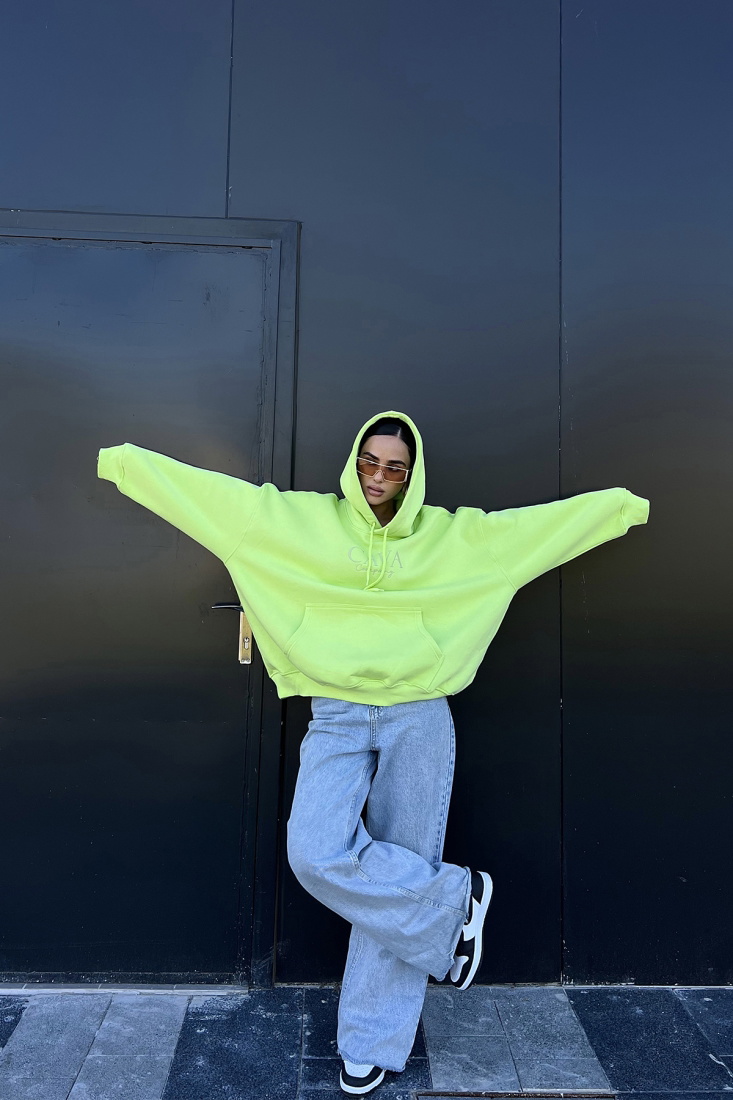 Yeşil Kapşonlu Sweat ATE2185 - EYYO