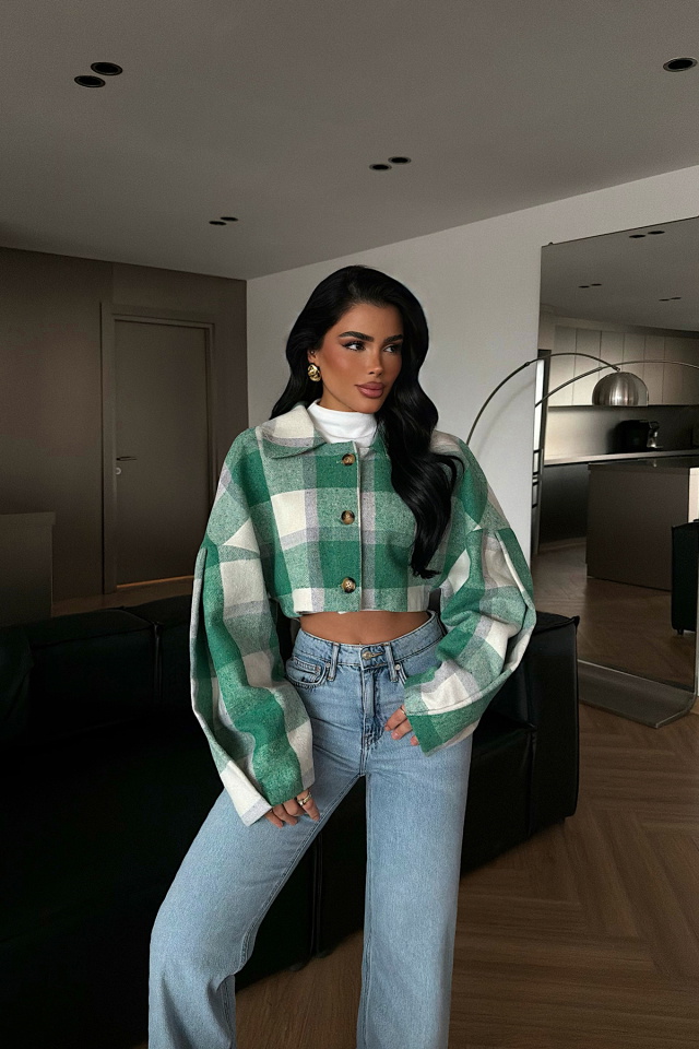 Yeşil Suede Ceket ATE-4233 - 1