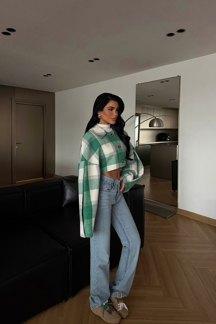 Yeşil Suede Ceket ATE-4233 - EYYO