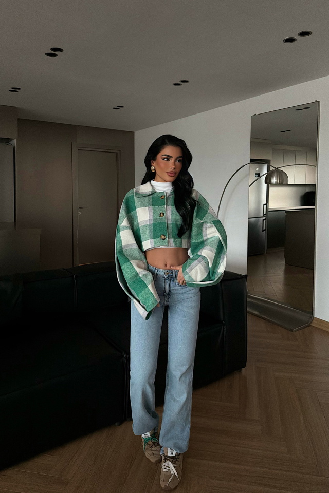 Yeşil Suede Ceket ATE-4233 - 3