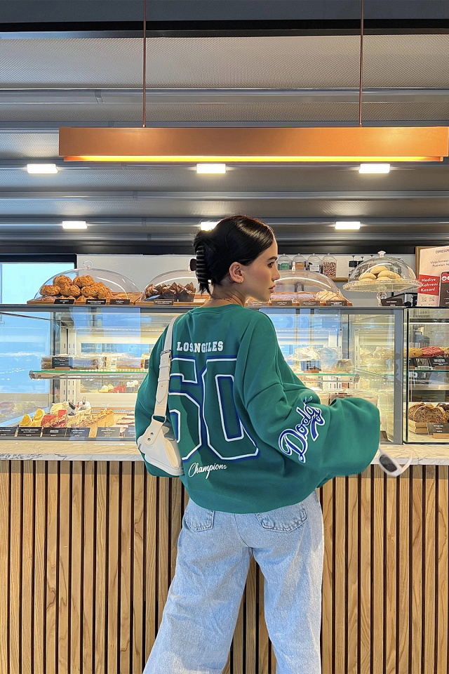 Yeşil Önü Baskılı Sweat ATE1967 - 3