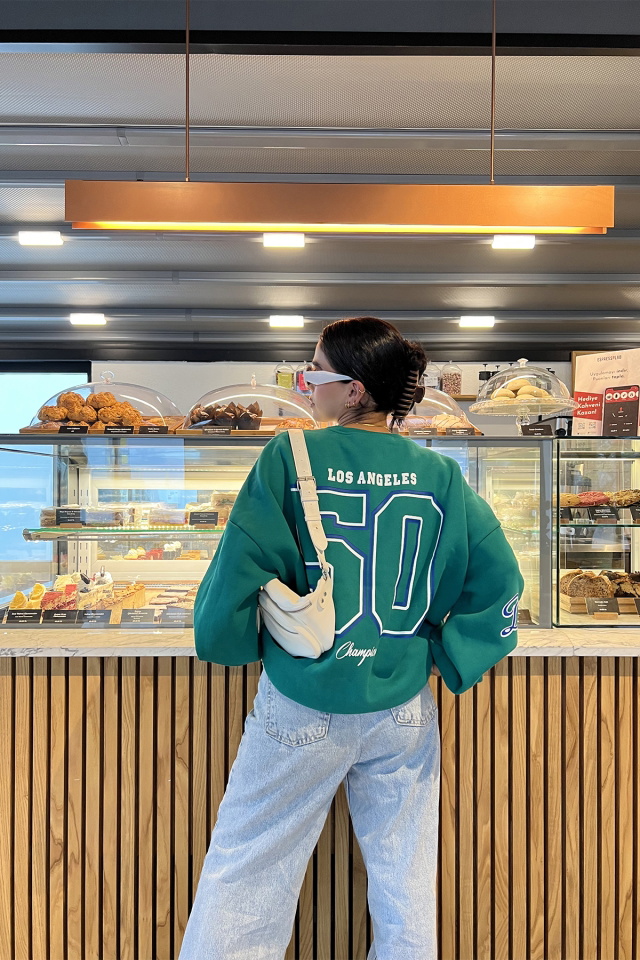 Yeşil Önü Baskılı Sweat ATE1967 - 4