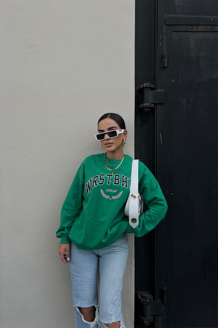 Yeşil Önü Baskılı Sweat ATE2427 - EYYO