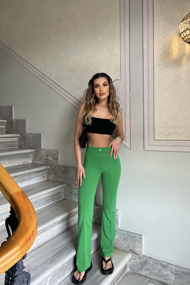 Yeşil Önü Düğmeli Bol Pantolon ATE4385 - 4