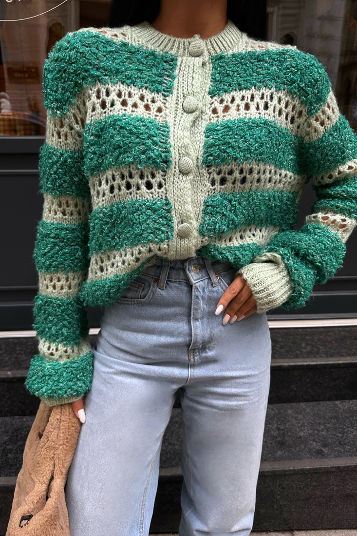 Yeşil Örme Uzun Kol Kazak ATE8444 - EYYO