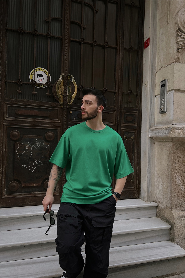 Yeşil Oversize Tişört ATE5134 - EYYO