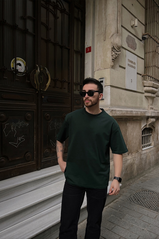Yeşil Oversize Tişört ATE5250 